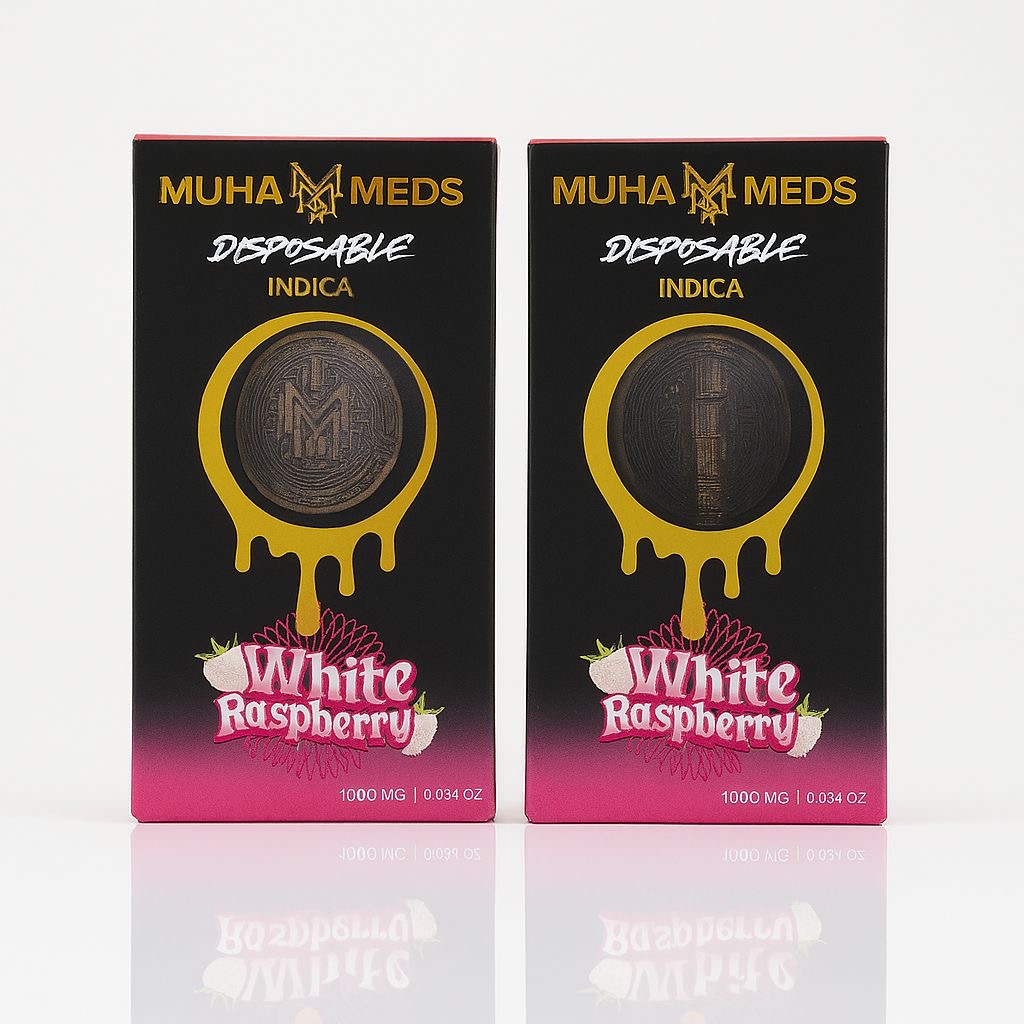 Muha Meds – White Raspberry (Indica) | 1000mg Disposable Vape
